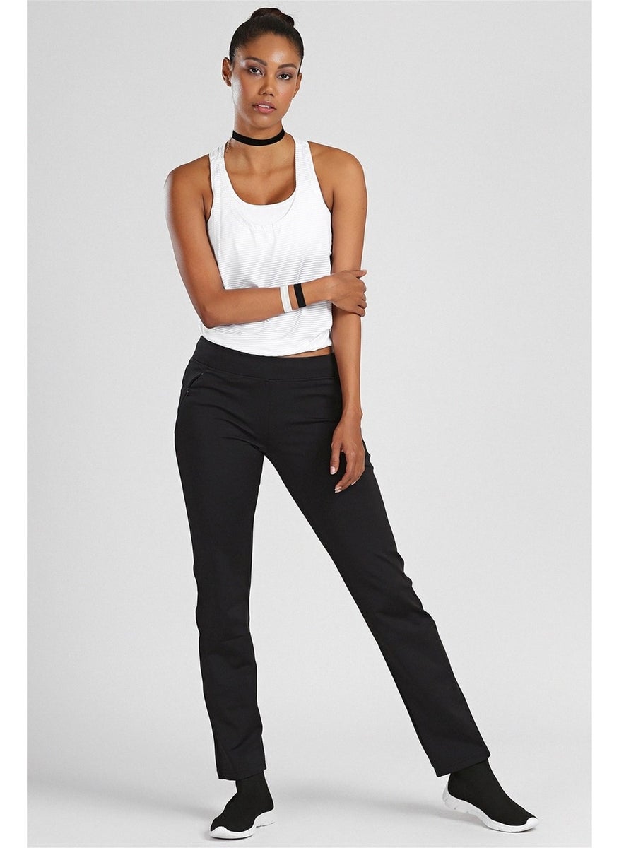 Tommy Life Classic Pocket Zipper Black Women's Tracksuit Bottoms  - Image 1