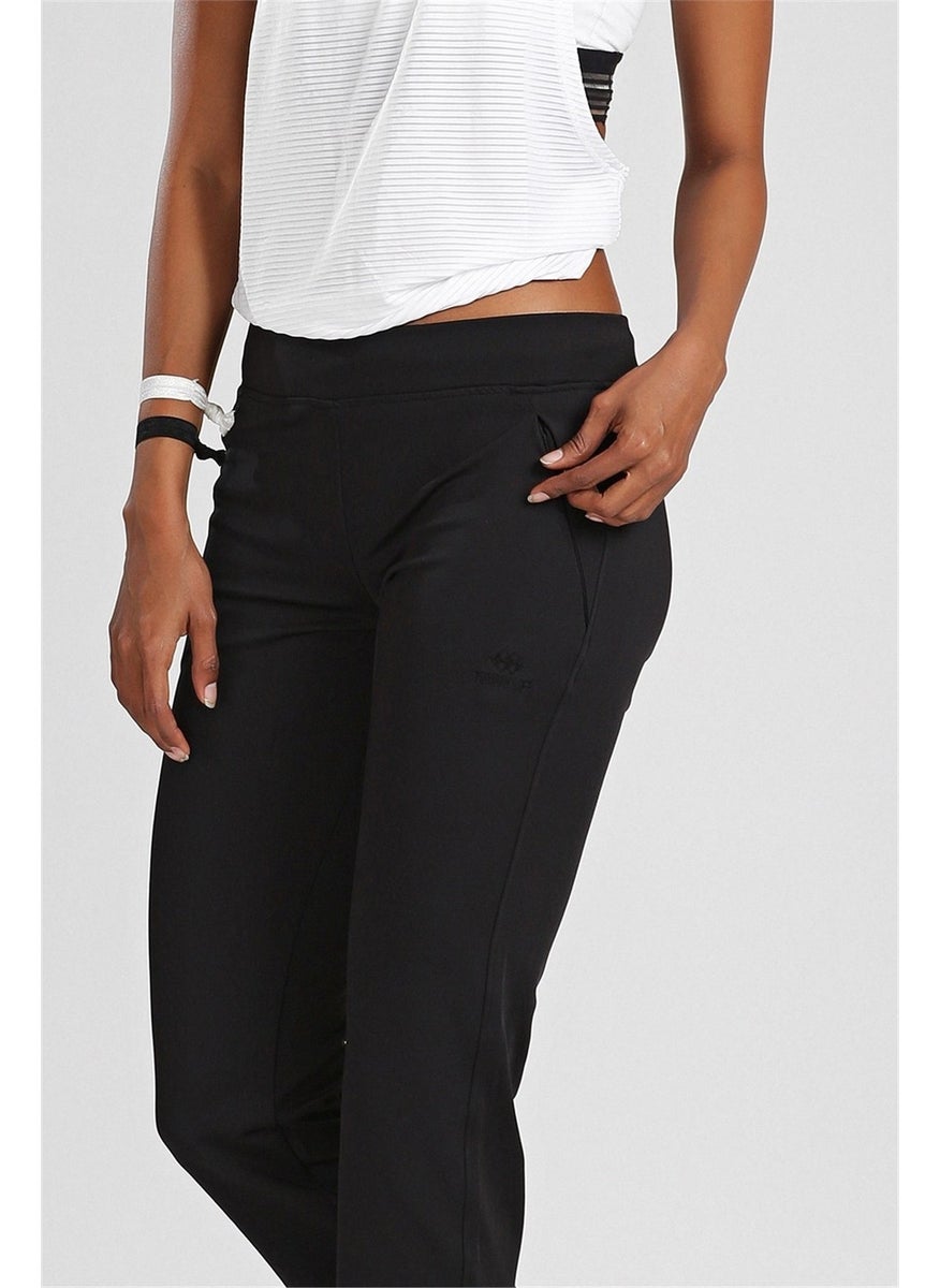 Tommy Life Classic Pocket Zipper Black Women's Tracksuit Bottoms  - Image 3