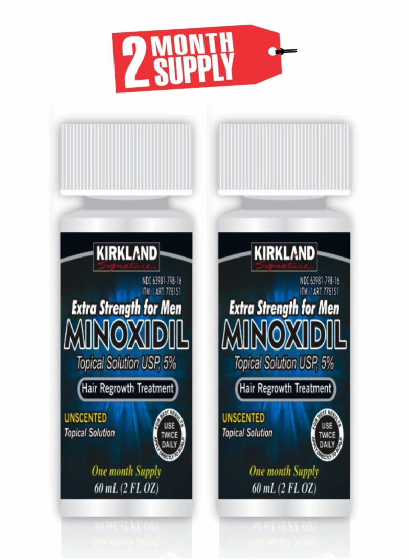 Kirkland Signature - Minoxidil 5% - The Reliable Hair Growth Solution for Men Pack Of 2 - Image 1