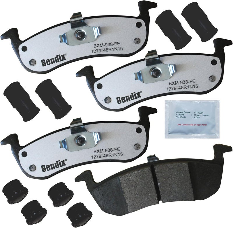 Bendix Fleet Metlok MKD1279FM Semi-Metallic Rear Brake Pads for Ford Expedition 2017-2007, Lincoln MKT 2015-2013, MKT 2019-2017, Navigator 2017-2007 - Image 1