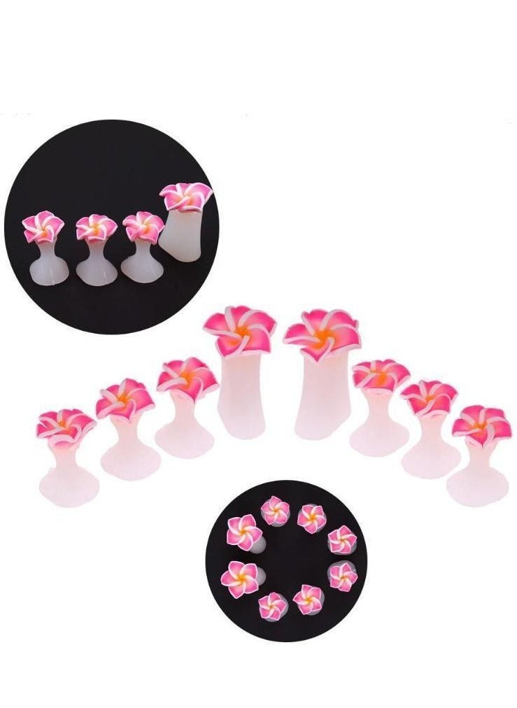 NIBEMINENT - 32 pcs Silicone Toe Separators Flower Spacers Reusable Pedicure Dividers Nail Art Manicure Polish Guards DIY Tools for Home Salon - Image 1