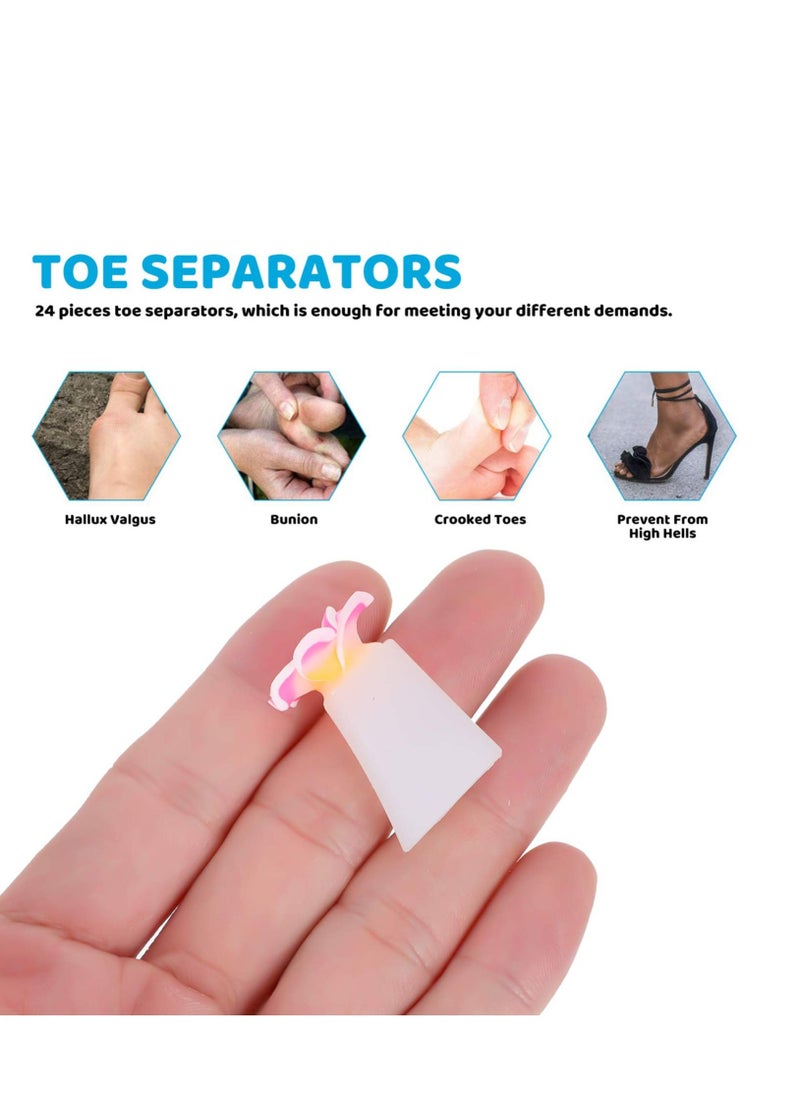 NIBEMINENT - 32 pcs Silicone Toe Separators Flower Spacers Reusable Pedicure Dividers Nail Art Manicure Polish Guards DIY Tools for Home Salon - Image 1