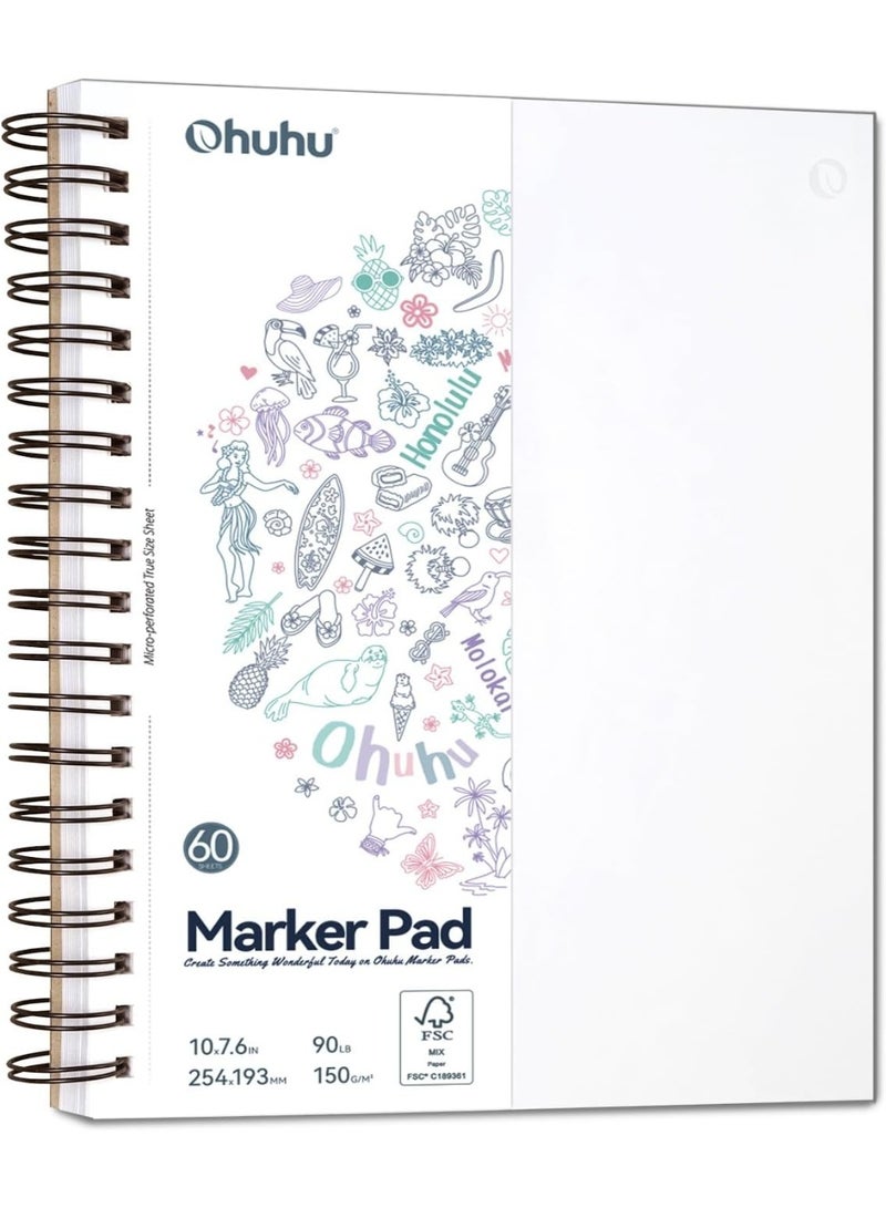 Ohuhu Double Sided Marker Pads Art Sketchbook Bleedproof - 7.6"x10" Large Paper Size - Image 1