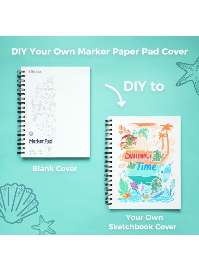 Ohuhu Double Sided Marker Pads Art Sketchbook Bleedproof - 7.6"x10" Large Paper Size - Image 3