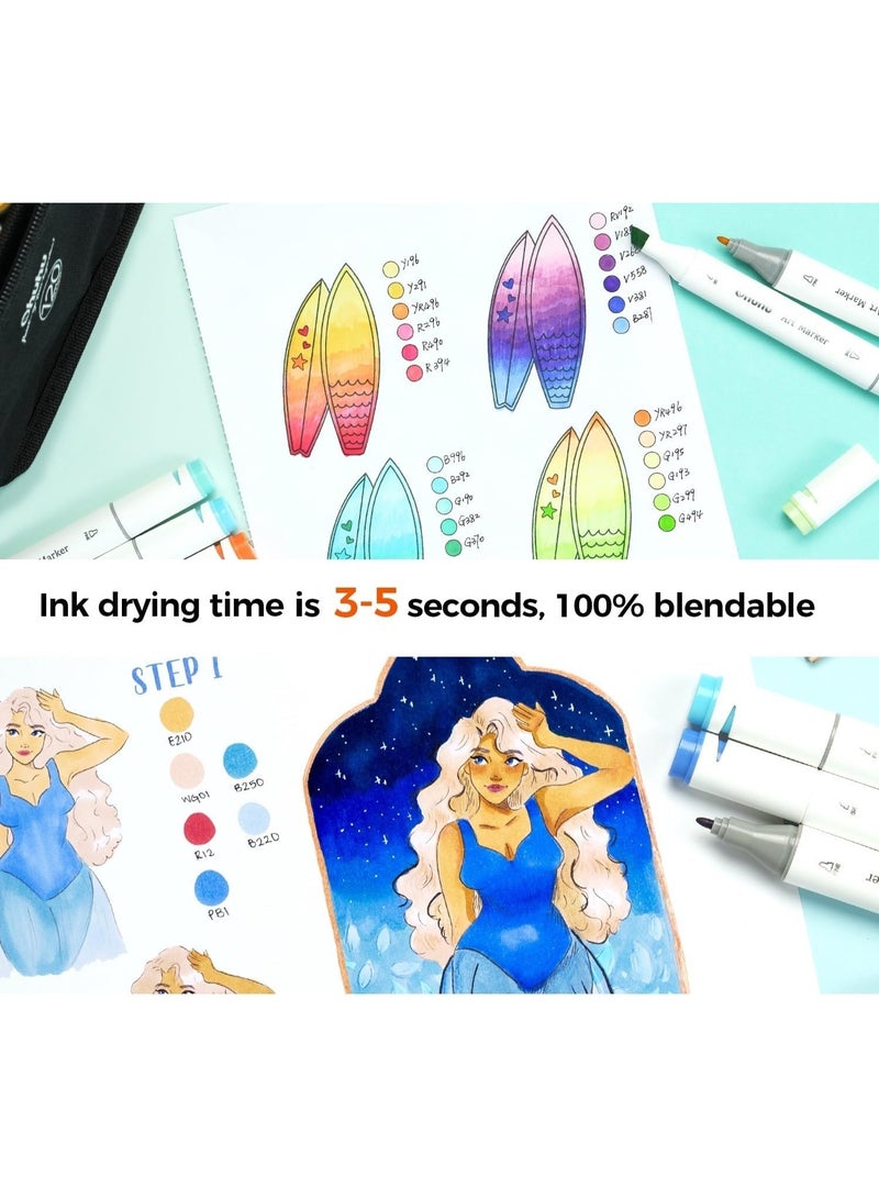 Ohuhu Double Sided Marker Pads Art Sketchbook Bleedproof - 7.6"x10" Large Paper Size - Image 4