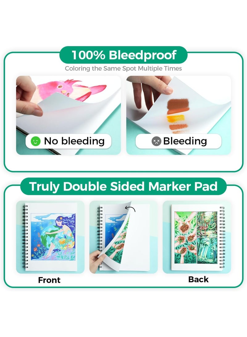 Ohuhu Double Sided Marker Pads Art Sketchbook Bleedproof - 7.6"x10" Large Paper Size - Image 2