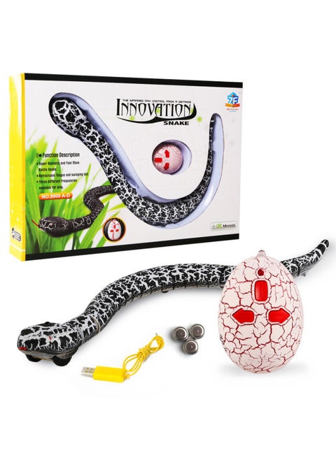 Children's Electric Trick Simulation Reptile Remote Control Infrared Intelligent Induction Mouse Funny Cat Toy-Color:9909A-D Infrared Remote Control Snake Black 279g Volume Weight 468g