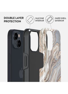 BURGA iPhone 15 Case, 2 Piece Hard Shell + TPU Silicone Interior, Shock Absorption, All Port Accessible, Raised Bezel For Screen & Camera Protection, Never Fading HQ Print,Gentle Wind  - Image 2