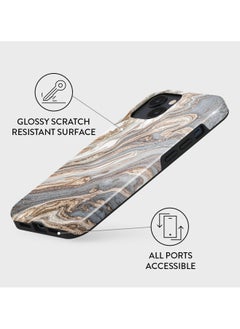 BURGA iPhone 15 Case, 2 Piece Hard Shell + TPU Silicone Interior, Shock Absorption, All Port Accessible, Raised Bezel For Screen & Camera Protection, Never Fading HQ Print,Gentle Wind  - Image 4