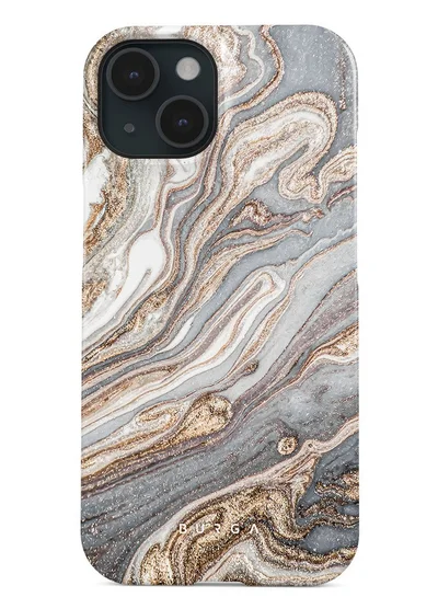 BURGA iPhone 15 Case, 2 Piece Hard Shell + TPU Silicone Interior, Shock Absorption, All Port Accessible, Raised Bezel For Screen & Camera Protection, Never Fading HQ Print,Gentle Wind