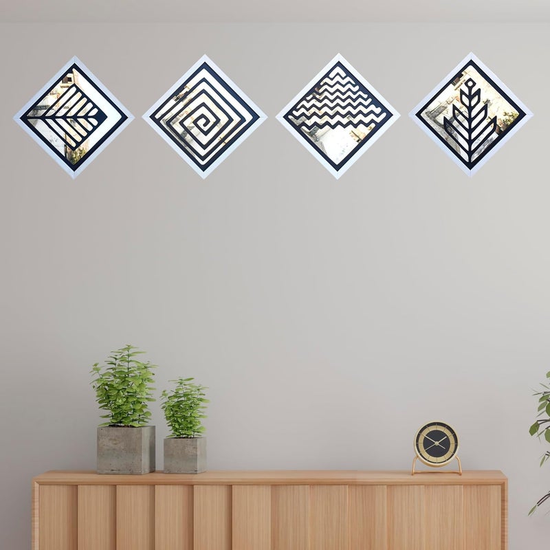Luxieur Crafts Luxieur Wall Decorative Elements Mirror Frame 10Inch Decorative Mirror Frames Stylish Wall Art for Living Room Bedroom and Hotel Wall Frames Set of 4  - Image 5