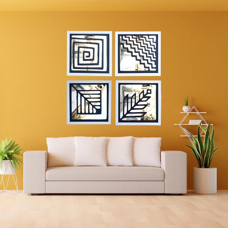 Luxieur Crafts Luxieur Wall Decorative Elements Mirror Frame 10Inch Decorative Mirror Frames Stylish Wall Art for Living Room Bedroom and Hotel Wall Frames Set of 4  - Image 3