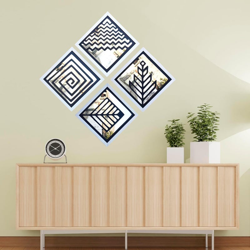 Luxieur Crafts Luxieur Wall Decorative Elements Mirror Frame 10Inch Decorative Mirror Frames Stylish Wall Art for Living Room Bedroom and Hotel Wall Frames Set of 4  - Image 2