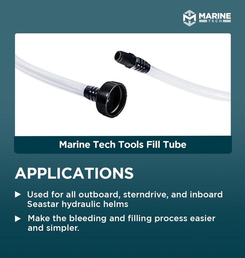 M Marine Tech Tools أنبوب تعبئة أدوات مارين تك، مجموعة نزف التوجيه الهيدروليكي سي ستار، تناسب جميع المحركات الخارجية، ومحركات الدفع الخلفي، ومحركات سي ستار الهيدروليكية الداخلية، مجموعة نزف سائل التوجيه الهيدروليكي سي ستار - Image 2