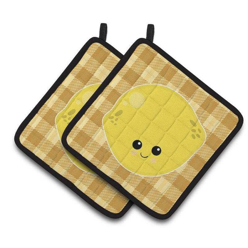 Caroline's Treasures ""Caroline's Treasures BB6990PTHD Lemon Face Pair of Pot Holders  7.5 x 7.5""""  Multicolor"" 
