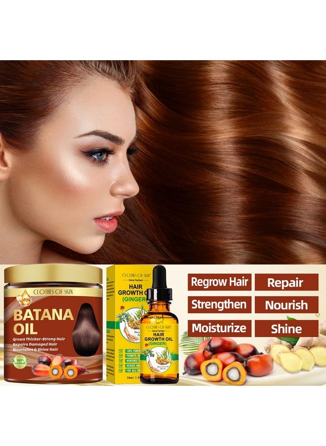 Clothes of skin Batana Oil for Hair Growth,Organic Raw Batana Oil Hair Mask & Ginger Hair Growth Oil,Hair Oil Hair Treatment for Frizzy Damaged Hair,For Thicker-Strong Hair,Nourishes Scalp,Repair Dry Damaged Hair  - Image 5