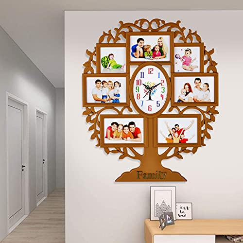 Harbour Analog Latest Stylish New Models Wall Clock With Photo Frames For Home Living Room Hall Bedroom (SIZE HEIGHT 58 CM X WIDTH 48CM)- Home Decor Big size Wall Clock Mz STRT7 - Image 3