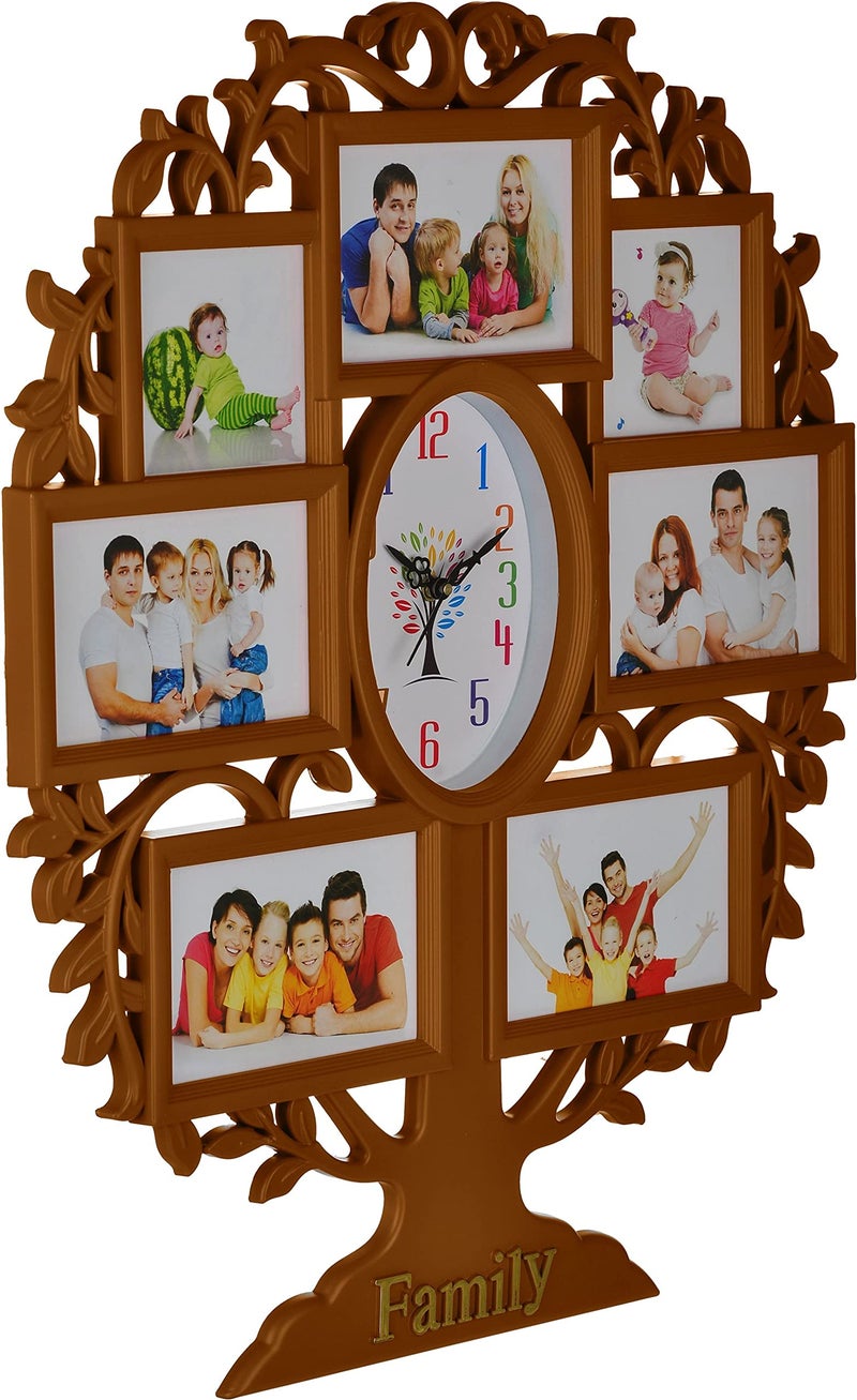 Harbour Analog Latest Stylish New Models Wall Clock With Photo Frames For Home Living Room Hall Bedroom (SIZE HEIGHT 58 CM X WIDTH 48CM)- Home Decor Big size Wall Clock Mz STRT7 - Image 4