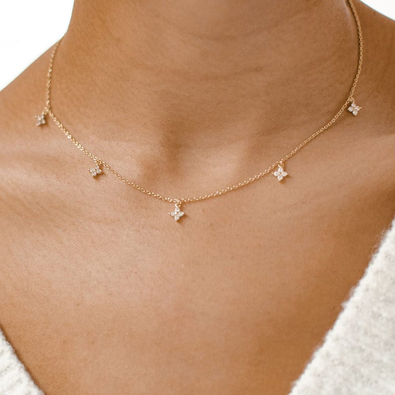 Tewiky Necklace for Women, 14K Gold Plated Necklaces Dainty Small Cute Necklaces Aesthetic Simple Pendant Necklace Jewelry for Women - Image 3