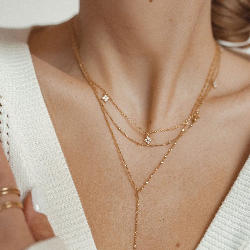 Tewiky Necklace for Women, 14K Gold Plated Necklaces Dainty Small Cute Necklaces Aesthetic Simple Pendant Necklace Jewelry for Women - Image 5