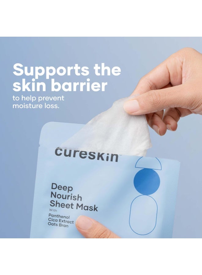 Cureskin Deep Nourish Hydrating Face Sheet Mask with Panthenol, Cica Extract & Oats Bran | Intense Moisture, Glow & Soothing Care | Pack of 1 - Image 4