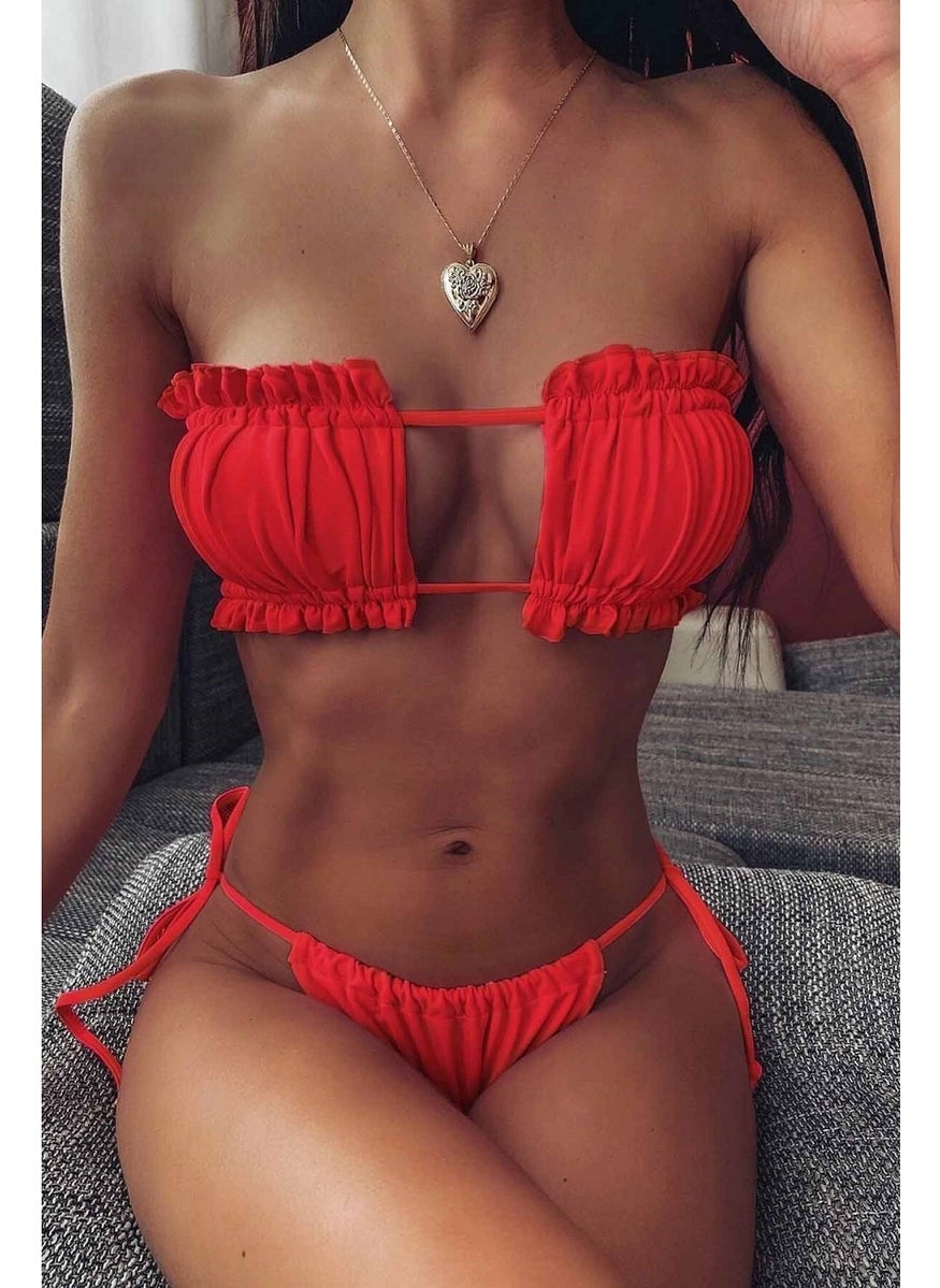 Angelsin Brazilian Model Drawstring Bikini Bottom  - Image 1