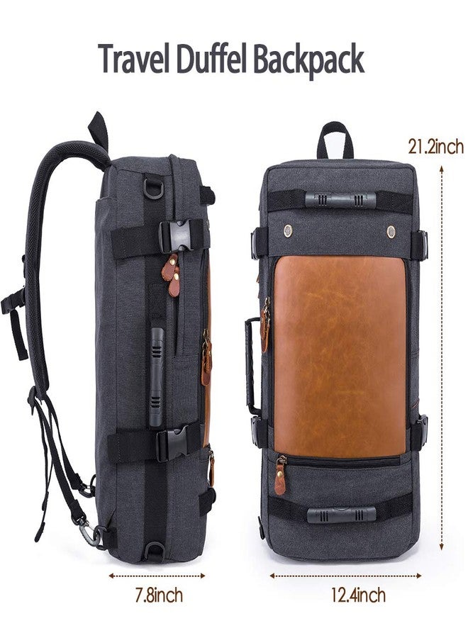 KAKA Unisex Travel Backpack Convertible Carry-On Bag 15.6 Inch Laptop Backpack Black 21.6*11.7*7 Inch 30L Water Resistant Canvas Oxford Rucksack - Image 2
