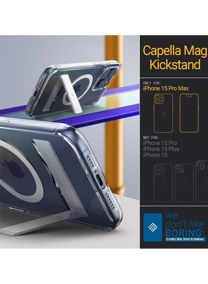 Caseology Capella Mag Kickstand iPhone 15 Pro MAX MagSafe Case Cover (2024) - Clear White - Image 2