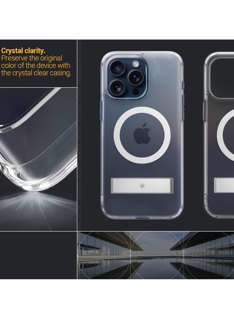 Caseology Capella Mag Kickstand iPhone 15 Pro MAX MagSafe Case Cover (2024) - Clear White - Image 3