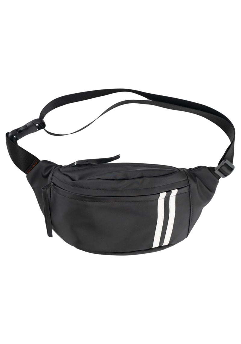 هاي لاين ستور حقيبة فولت باج عصرية شنطة وسط وتربروف 3 جيب تتسع لحفظ الأغراض الشخصية كبيرة الحجم خفيفة الوزن للسفر والمشي والجري وركوب الدراجات, محفظة عملية سهلة الحمل مقاومة للماء لون أسود