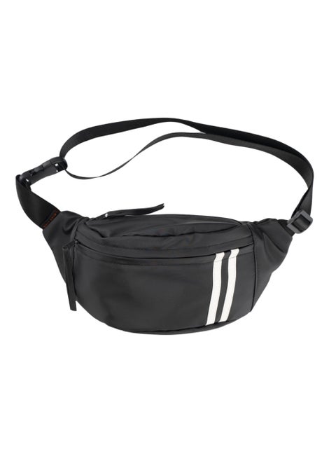 Volt Bag Fashionable Waterproof 3 Pocket Waist Bag Large Capacity Personal Items Lightweight Travel Hiking Running Cycling Practical Easy Carry Wallet Black