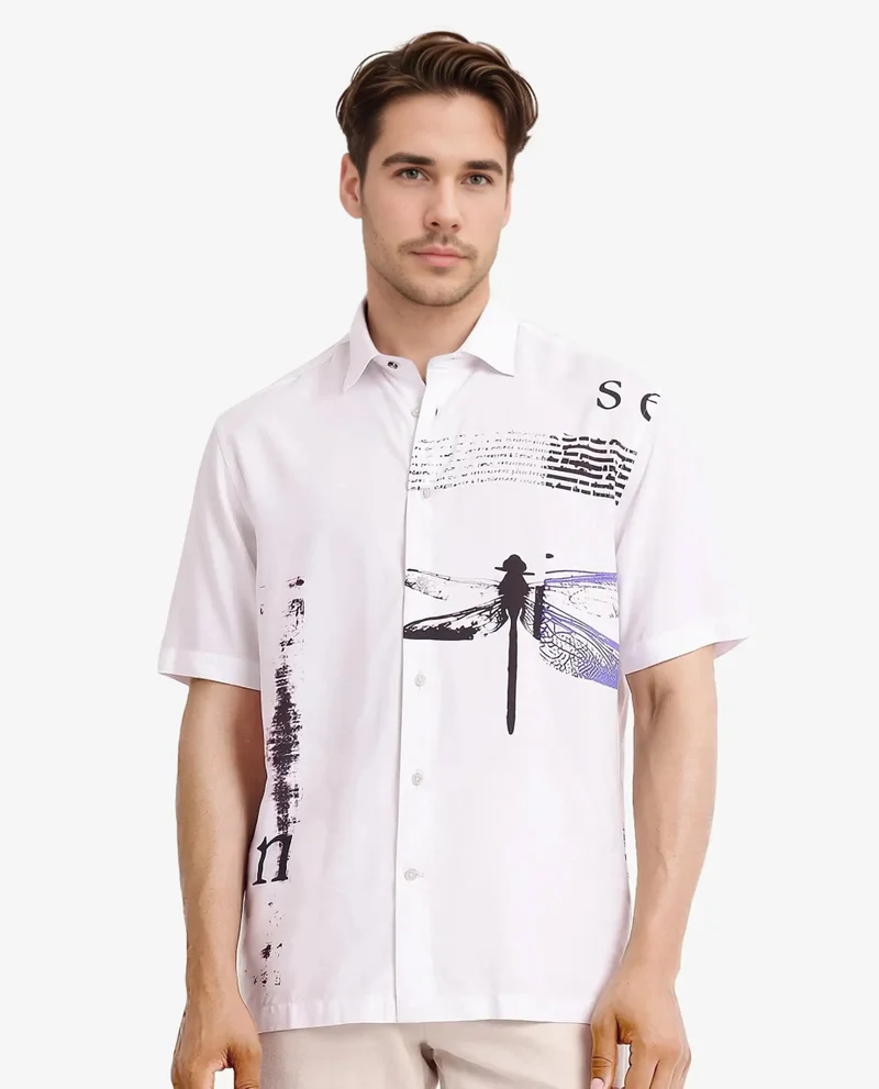 Rare Rabbit Men's Placement Print Shirt