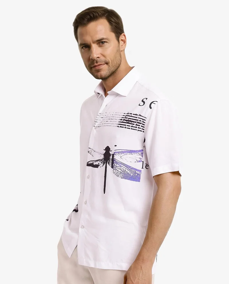 Rare Rabbit Men's Placement Print Shirt