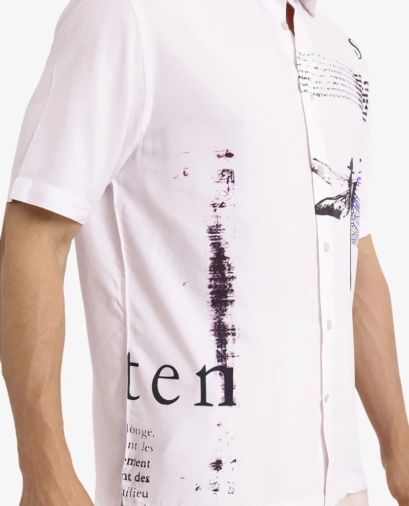 Rare Rabbit Men's Placement Print Shirt