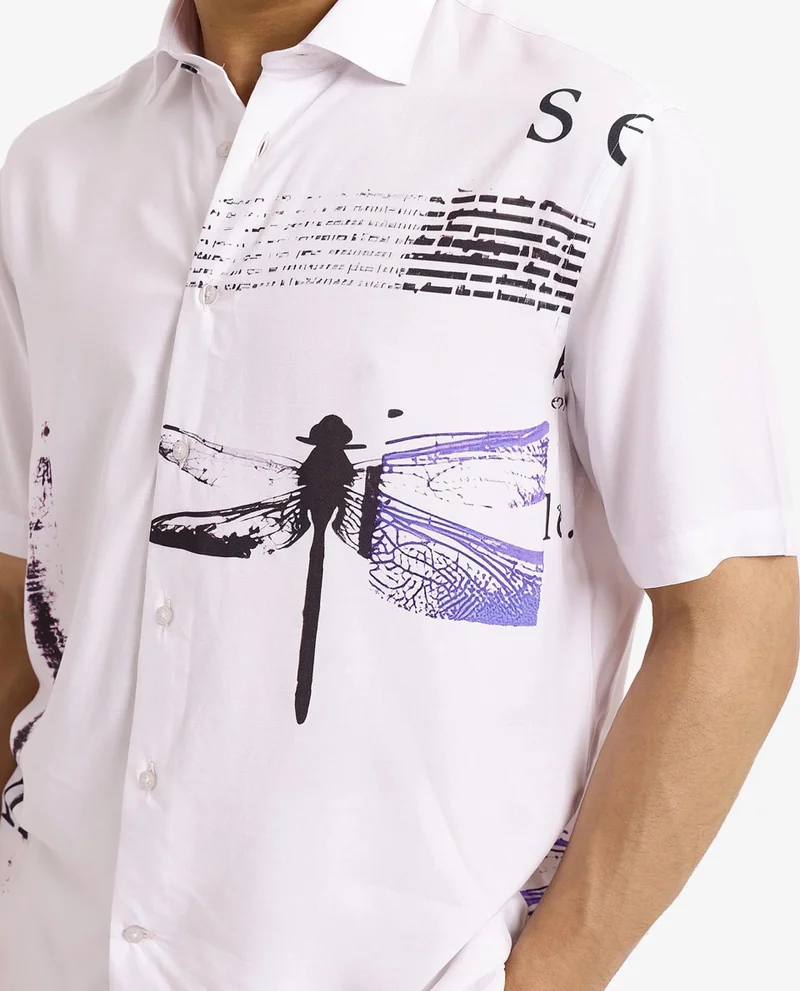 Rare Rabbit Men's Placement Print Shirt