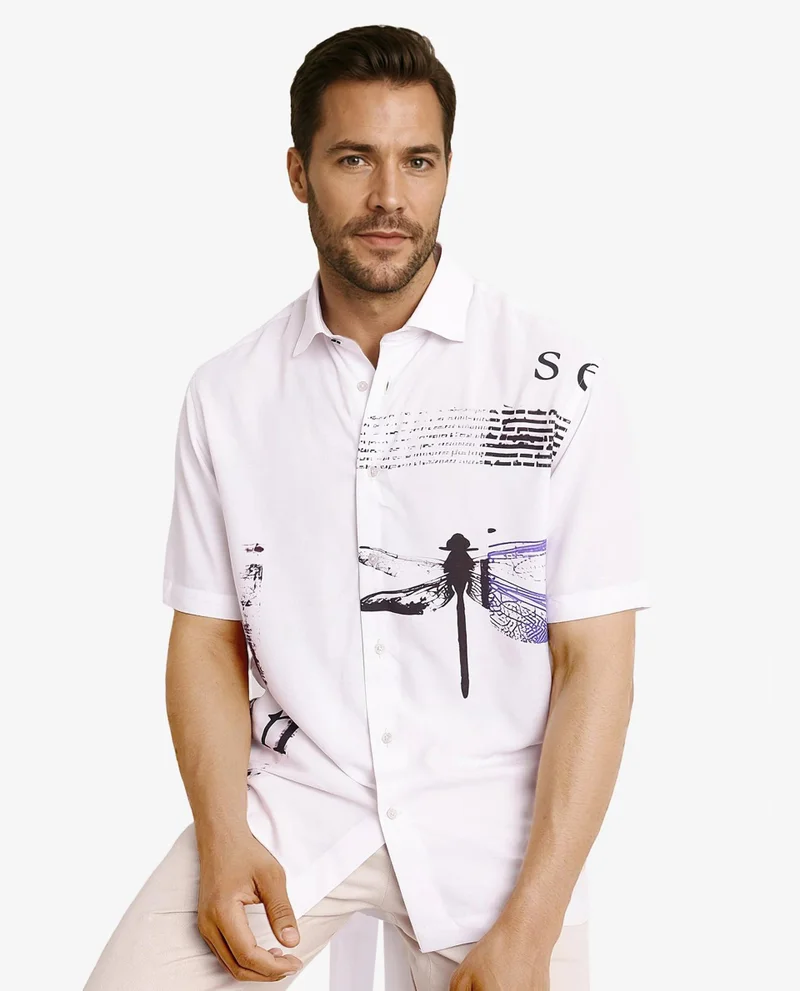 Rare Rabbit Men's Placement Print Shirt