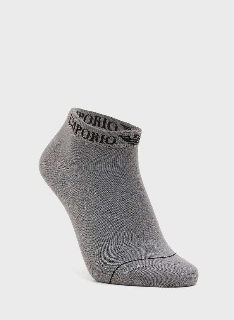 امبوريو ارماني 3 Pack Of Logo Ankle Socks