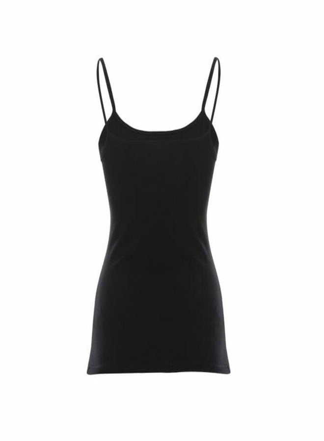 سيلفي توب حريمي حمالة رفيعة- لون أسود - Image 4