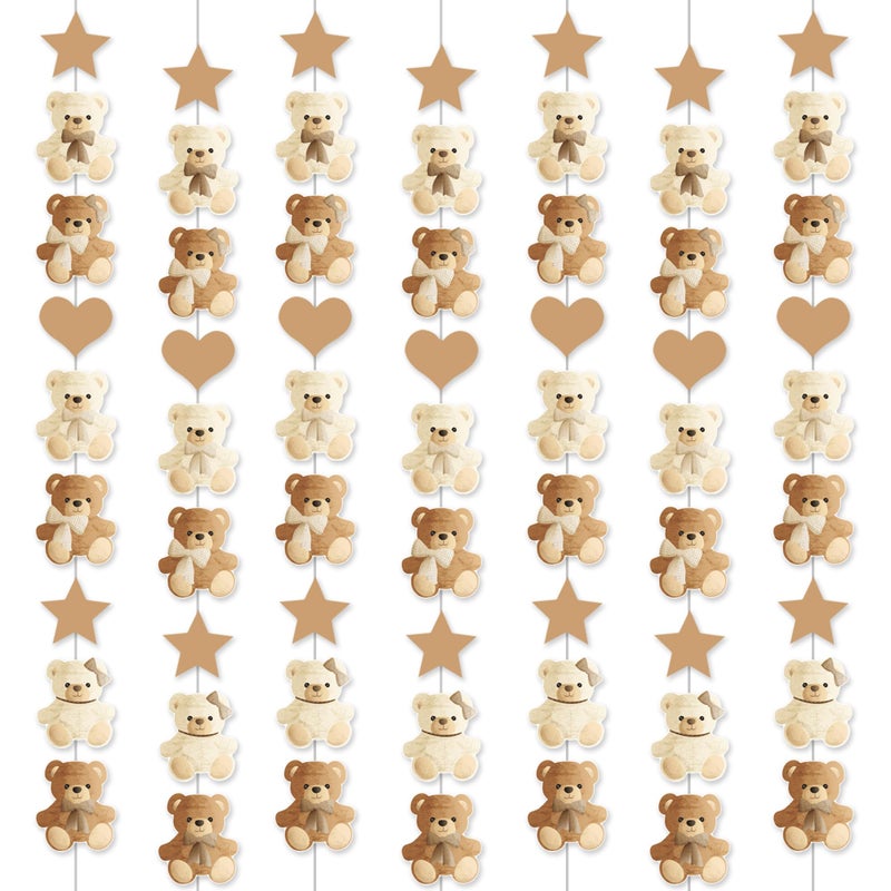 umoni Brown Bear Birthday Party Decorations 8PCS Teddy Bear Garland banner Bear Baby Shower Supplies Bearly Wait Gender Reveal Hanging Cutout Garlands for Birthday Wedding Party Decor - Image 2