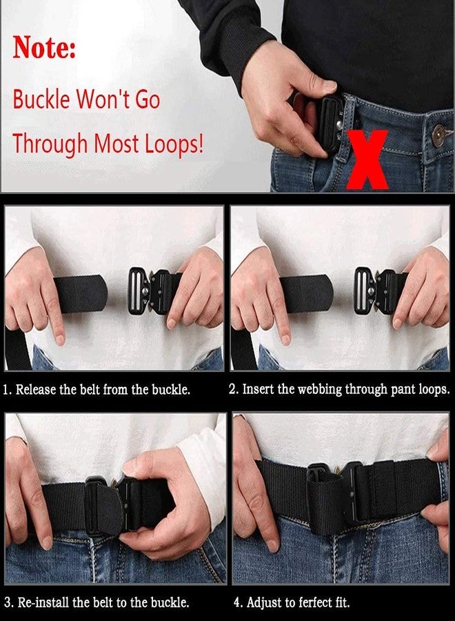 MOZETO Men's Tactical Belt, 1.5" Nylon Web Rigger Hiking Work Belts for Men with Heavy Duty Quick Release Buckle - Image 5