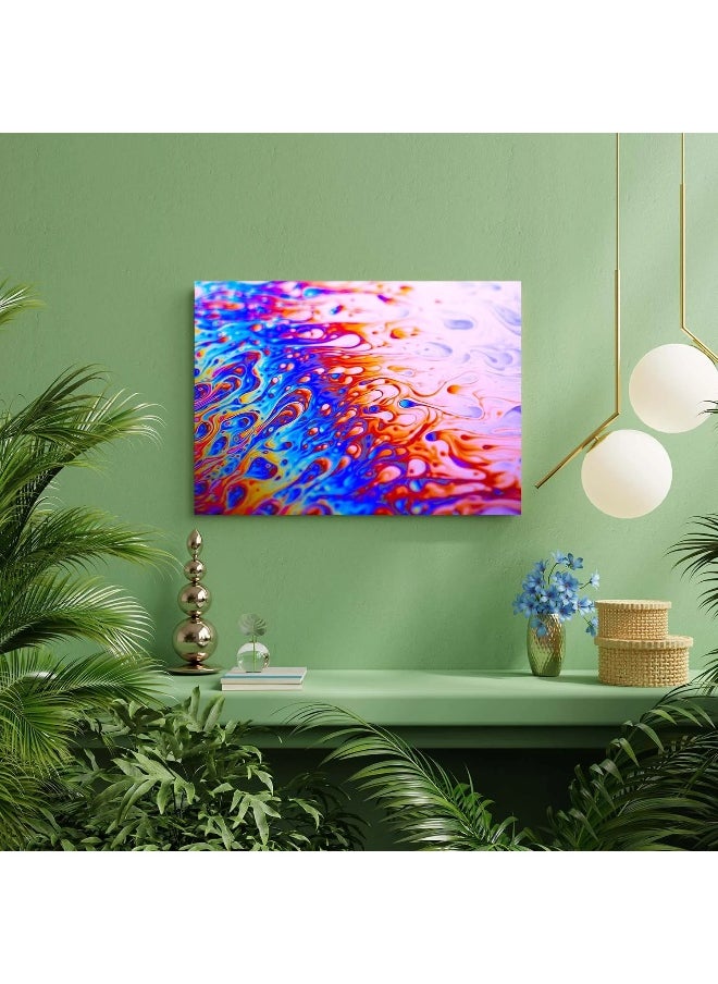 Walliv Colorful Abstract Fluid Art Canvas Print For Home Decor 113x75 cm.  - Image 2