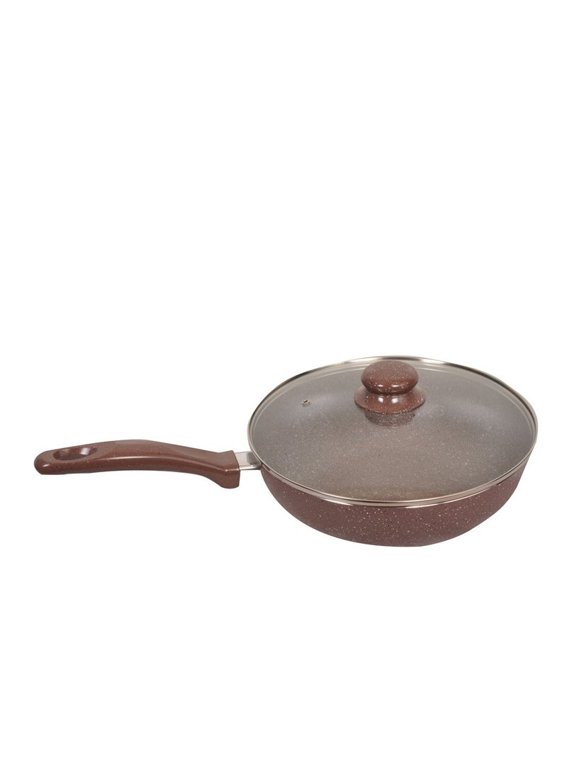 Easy Cook - Easycook Marble Wok Pan | Non-Stick Stir-Fry Pan with Marble Coating | with Glass Lid - Image 1