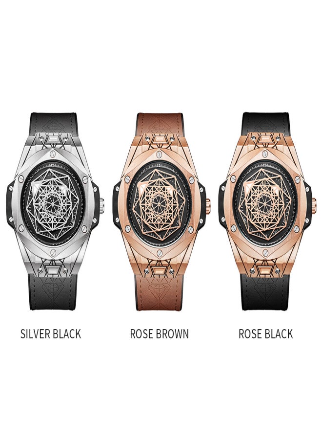 ONOLA Men's Quartz Watch with Leather Strap Fashion Multifunction Wristwatch 3ATM Watches - Image 3