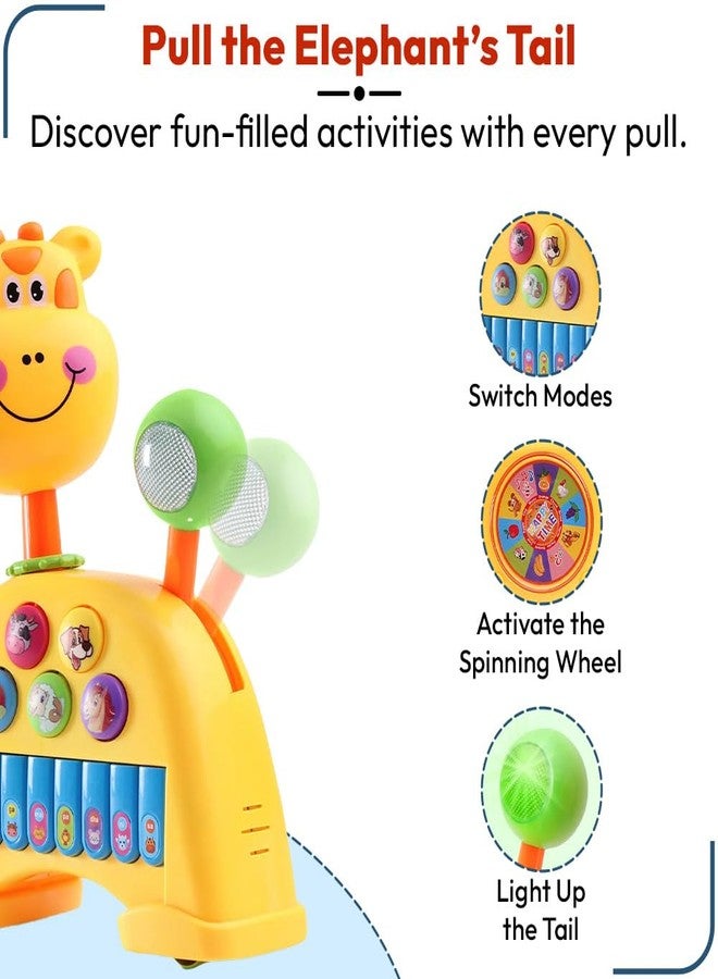StarAndDaisy Uonibaby by StarAndDaisy Baby & Kids Animal Shaped Musical Toy , 3-in-1 Piano Toy with Lights, 5 Animal Voices, Jackpot Wheel & 360° Rotating Head | Pull-Along Toy for Toddlers - Horse - Image 3