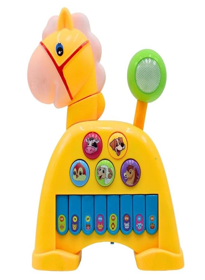 StarAndDaisy Uonibaby by StarAndDaisy Baby & Kids Animal Shaped Musical Toy , 3-in-1 Piano Toy with Lights, 5 Animal Voices, Jackpot Wheel & 360° Rotating Head | Pull-Along Toy for Toddlers - Horse - Image 1