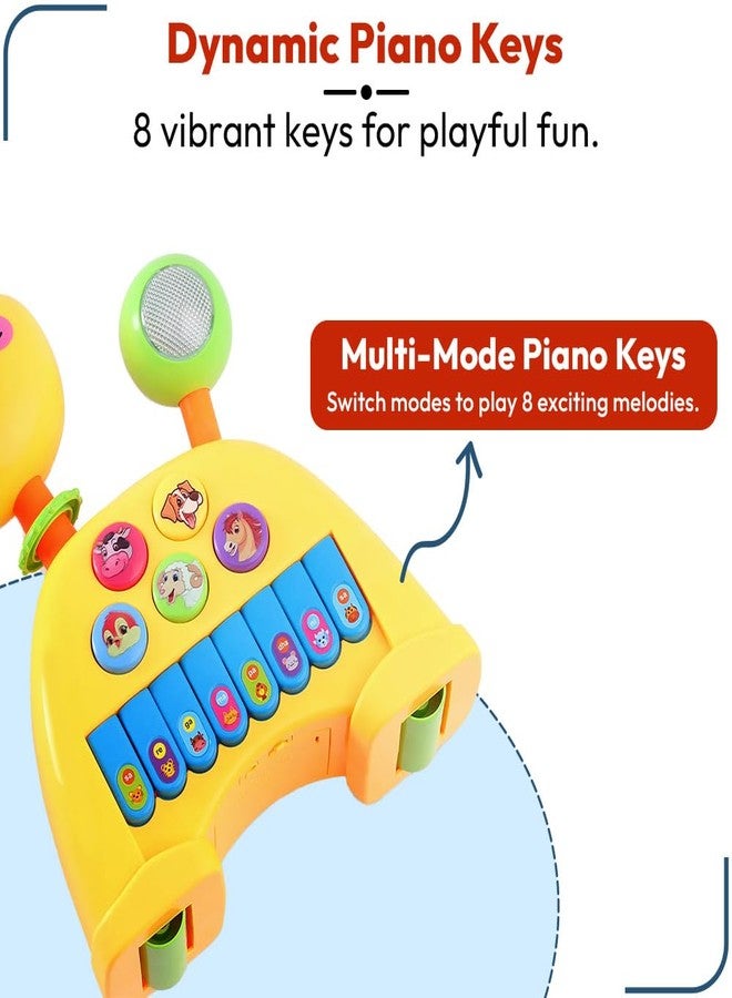 StarAndDaisy Uonibaby by StarAndDaisy Baby & Kids Animal Shaped Musical Toy , 3-in-1 Piano Toy with Lights, 5 Animal Voices, Jackpot Wheel & 360° Rotating Head | Pull-Along Toy for Toddlers - Horse - Image 4