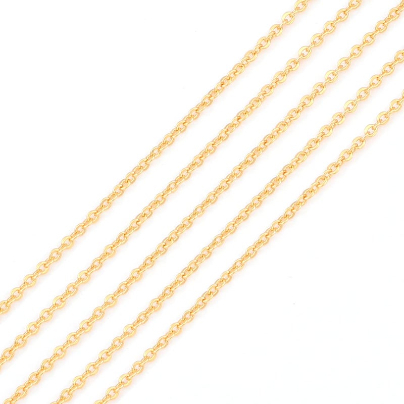 BEADIA 18K Gold Plated O Chains 10mm 2 Meters for Jewelry Making Findings