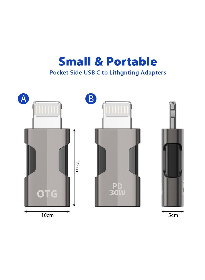 SYOSI - 2 Pack USB C Lightning Adapter with 30W PD Support Fast Charging Data and Audio Adapter Transfer Male to Lightning Female Headphones Converter Fit for iPhone for iPad Fast Charging and Audio - Image 1