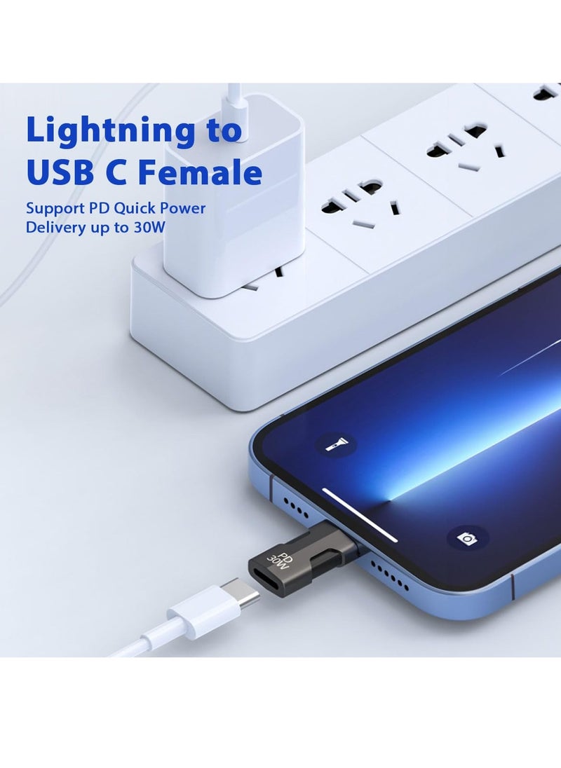SYOSI - 2 Pack USB C Lightning Adapter with 30W PD Support Fast Charging Data and Audio Adapter Transfer Male to Lightning Female Headphones Converter Fit for iPhone for iPad Fast Charging and Audio - Image 1
