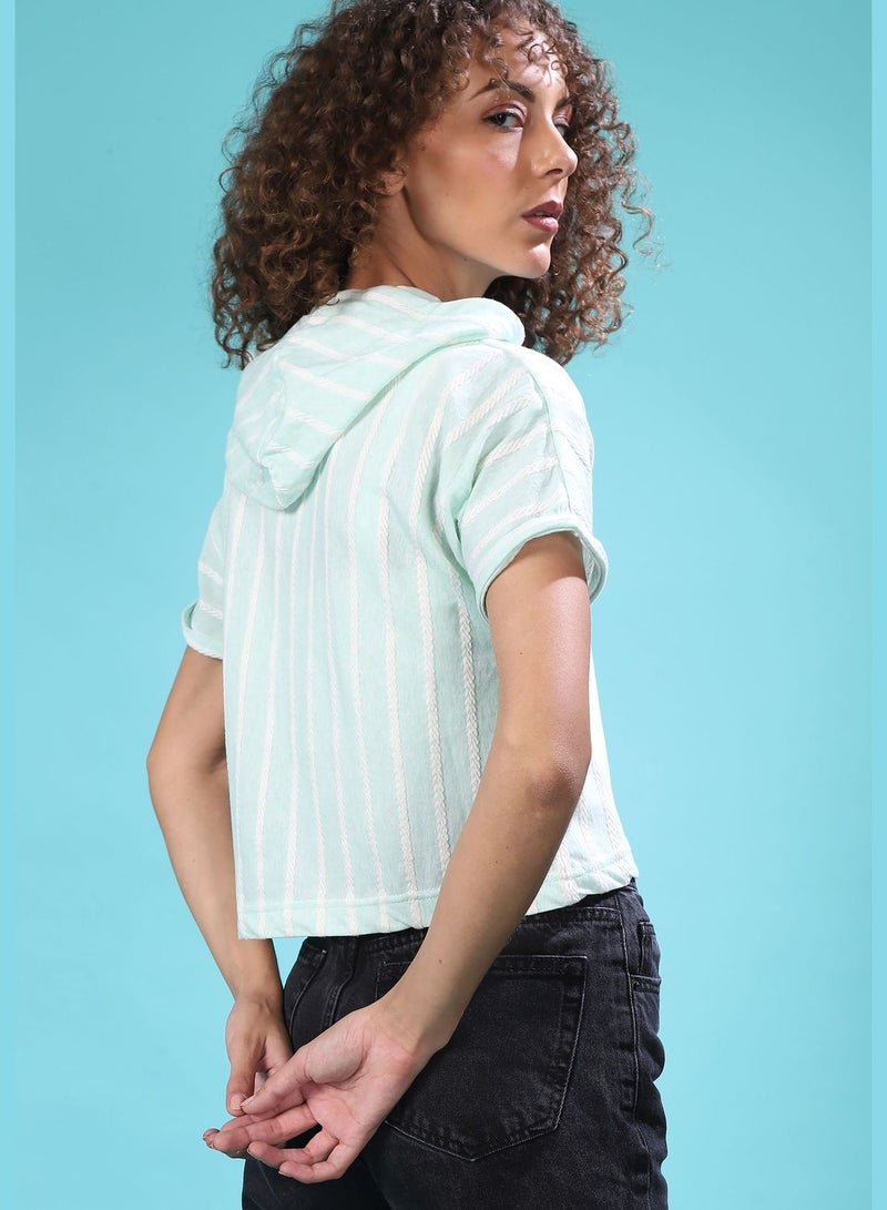 Campus Sutra Striped Hoodie - Image 5